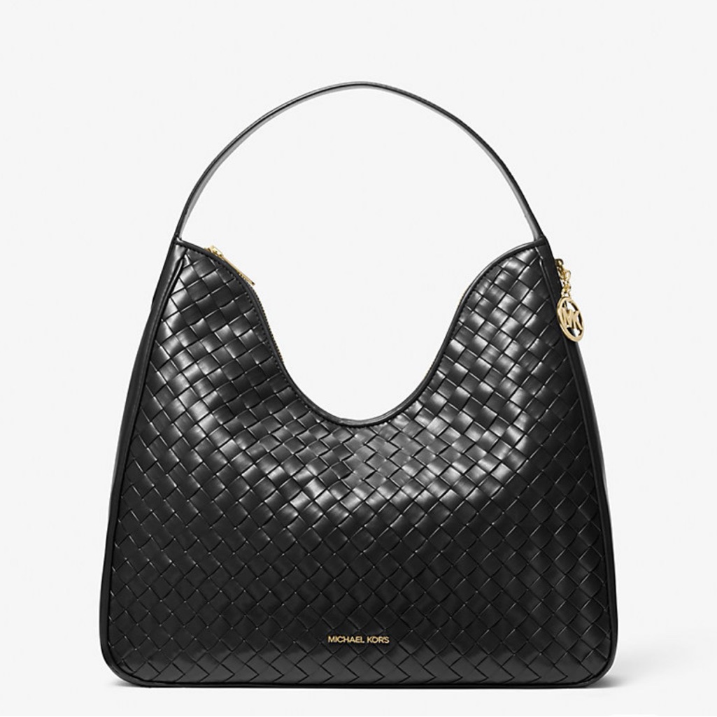 Michael Kors Nayla Black Woven Hobo Bag